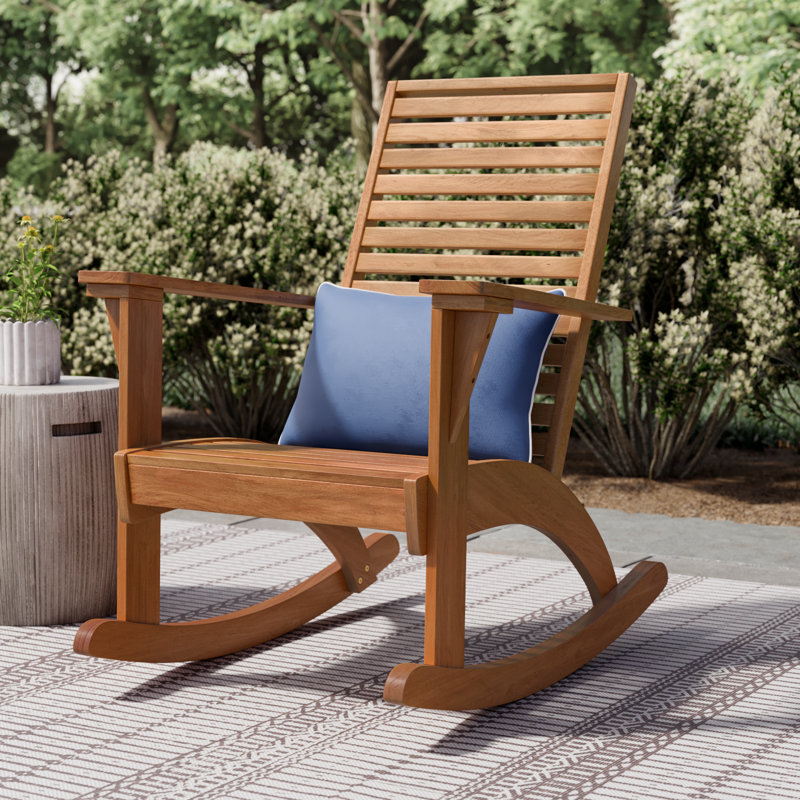 Bridgecliff Outdoor Solid Acacia Wood Rocking Chair