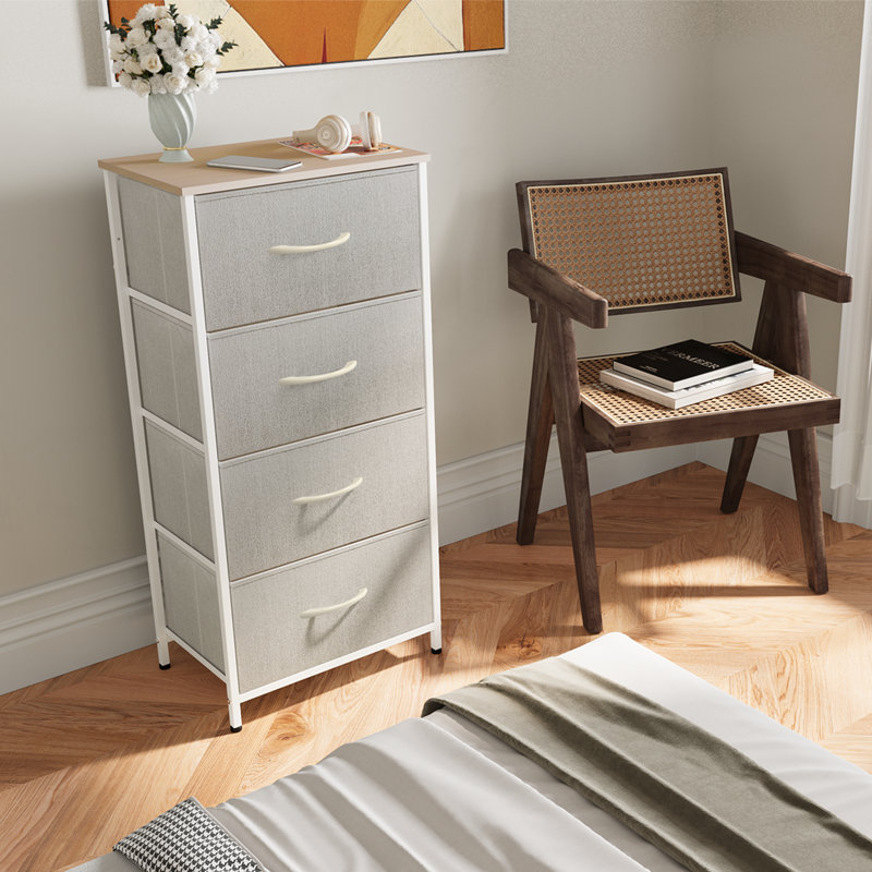 Mekenzy 4 Drawer Storage Drawer, White