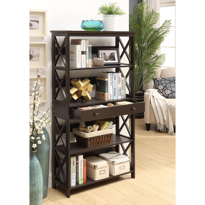 Bibliothèque de rangement avec tiroir Oakden, Espresso