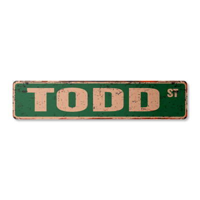 Plaque de rue en aluminium Todd