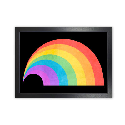 Rainbow And Black Horizontal Wall - Print