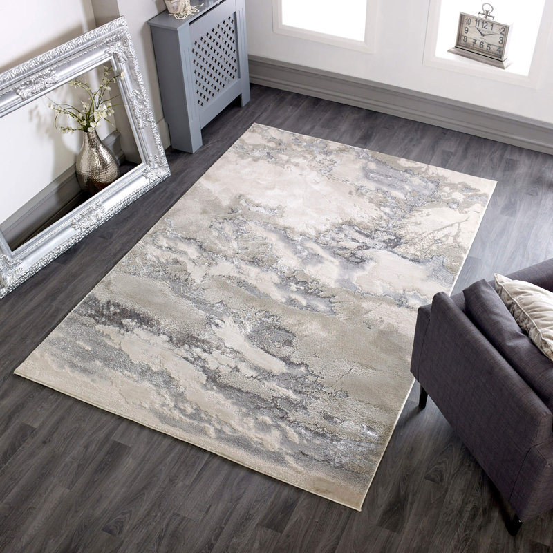 Aurora AU02 Cloud Metallic Area Rug, Rectangle 200 x 290 cm, Silver