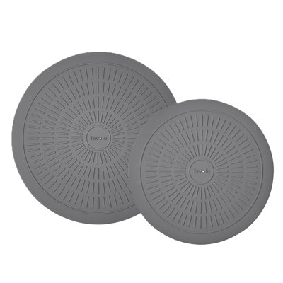 Ensemble de 2 tapis à micro-ondes gris anthracite 10 po + 12 po
