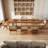 Light Brown Rectangular Solid Wood Dining Table-265295143
