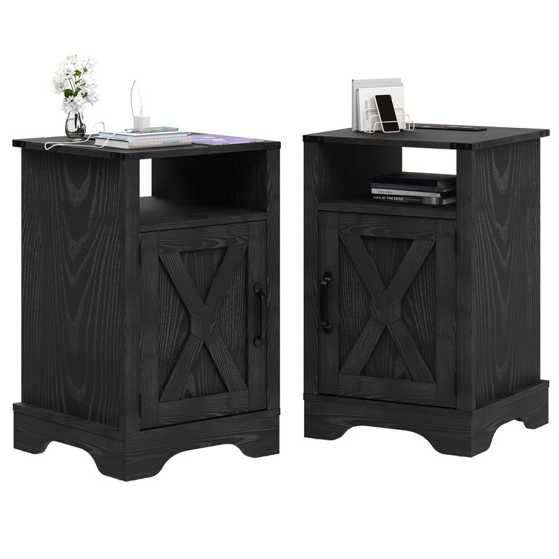 Bradford Bedside Table, 2, Black