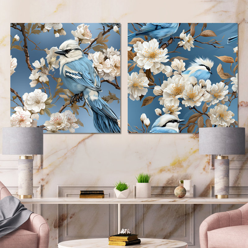 Luce - Ensemble de 2 carrés à motif floral en métal, H 16 po x l 32 po