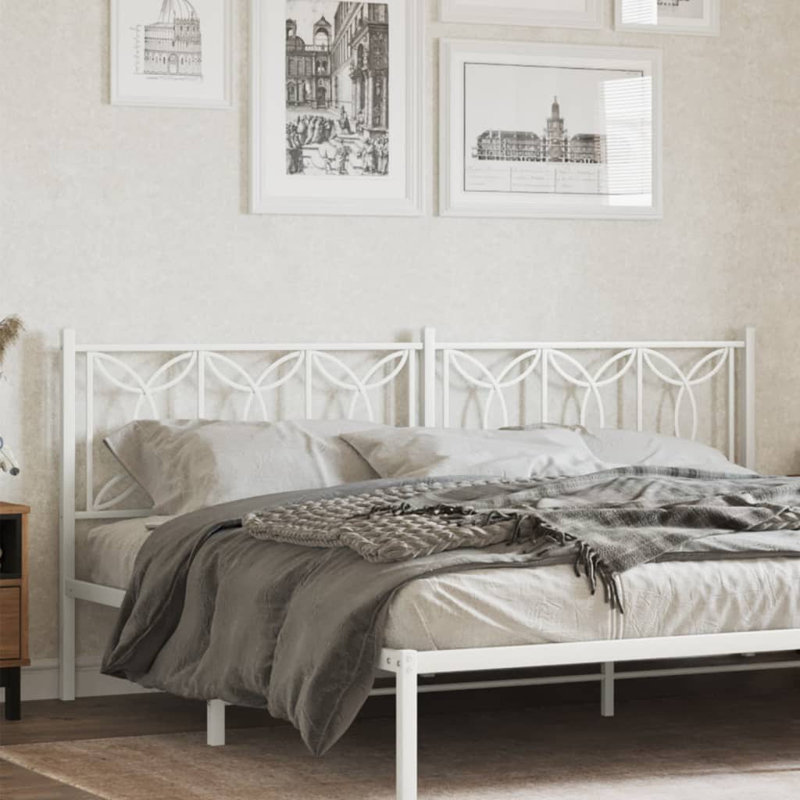 Vidaxl Metal Replace Headboard White 200 Cm, 200 x 200 cm, White