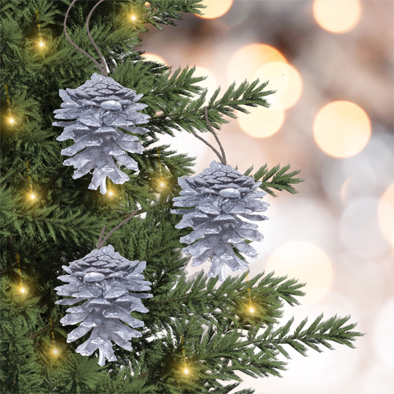 15cm Wood Holiday Shaped Ornament, Silver