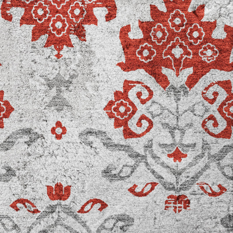 Tapis vintage Dream Shag ADS759 lavable à la machine de qualité supérieure, Red, 3' x 5'