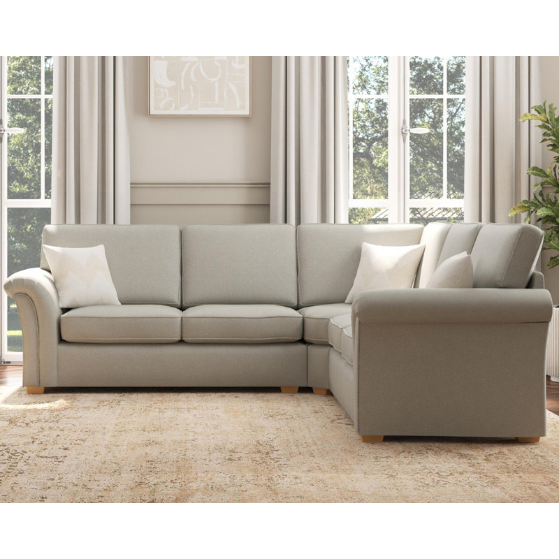 Castleacre Corner with two seats both sides, Fixed Back, Mink Polyester