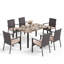 Ensemble repas pour 6 personnes avec table rectangulaire extensible, coussins inclus