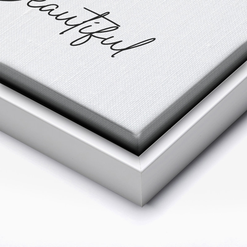 Hello Beautiful No1, Canvas, White Framed, 16"H x 20"W