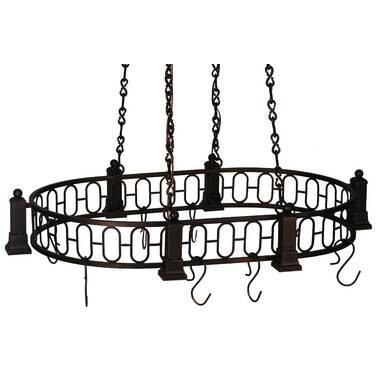 Meyda Tiffany Metal Handcrafted Oval Hanging Pot Rack