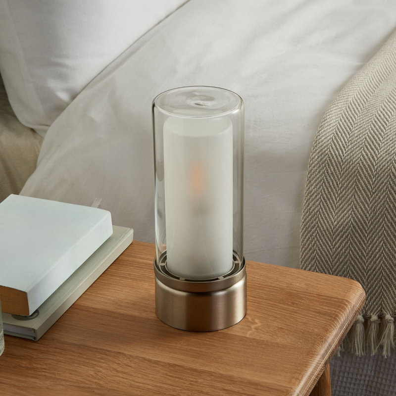 Glass Desk Lamp, Silver