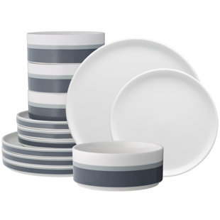 Noritake Colorstax Stripe 12-Piece Dinnerware Set, Service for 4