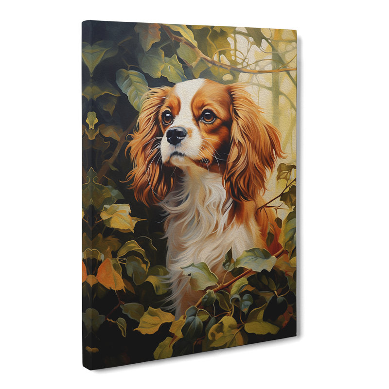Cavalier King Charles Spaniel Hard Edge Painting No.3 - Wrapped Canvas, 50cm H x 35cm W x 3cm D