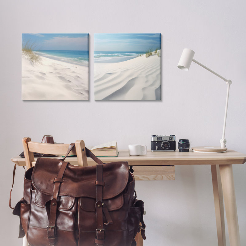 Ensemble d'art mural sur toile Serene Beach Sand Dune 2 par Lazar Studio, H 17 po x l 17 po