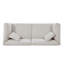 Canapé 83,5 po à accoudoirs évasés modernes - tissu chenille beige avec structure en bois massif-1761415868