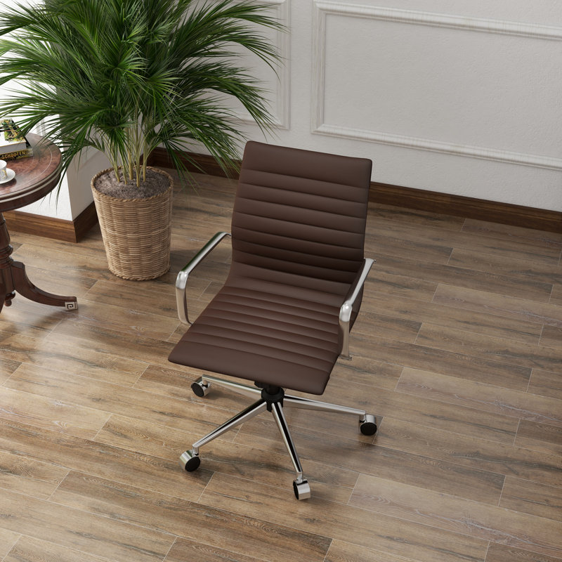 Fauteuil de conférence ergonomique à dossier moyen Rogalski, Argent, Brun