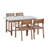 5-Piece Outdoor Acacia Wood Outdoor Dining Set Of 4,59.06-Inch Rectangular Table With Umbrella Hole-1203240309