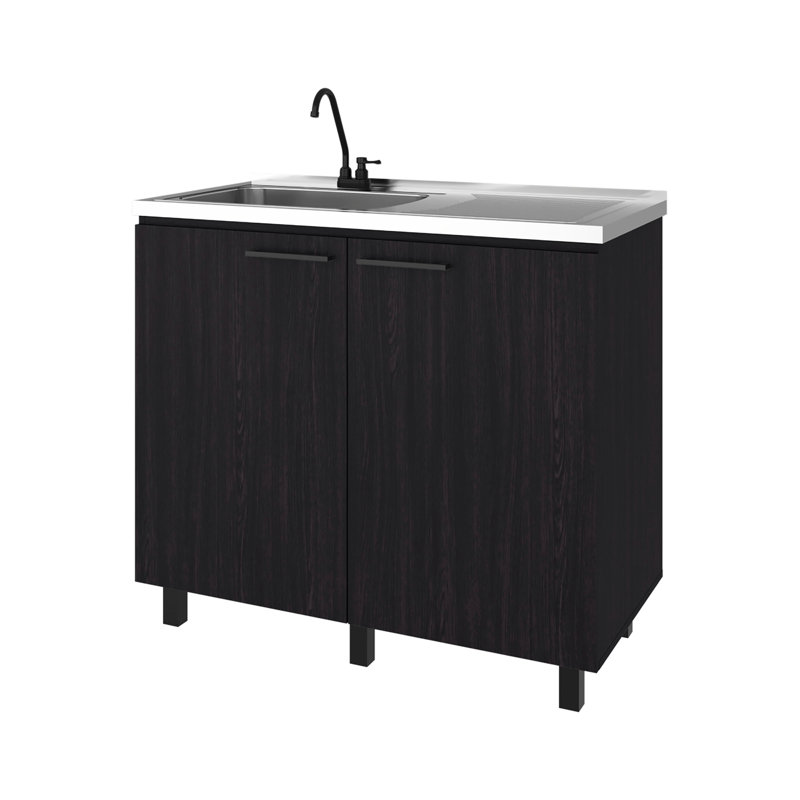 Armoire utilitaire avec 2 portes et 3 tablettes - Solution contemporaine pour la lessive de cuisine, amplement d'espace