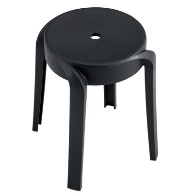 6 Pack Stackable Classroom Stools Plastic Stools Nesting Stools Colorful Round Stools Indoor Outdoor Flexible Seating Decorative Stools Chairs For Home Office School Classroom Black