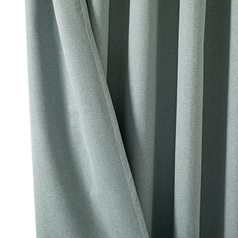 Linen Blend Blackout Curtain Panel Pair, Sage Green, 168cm Width x 137cm Drop