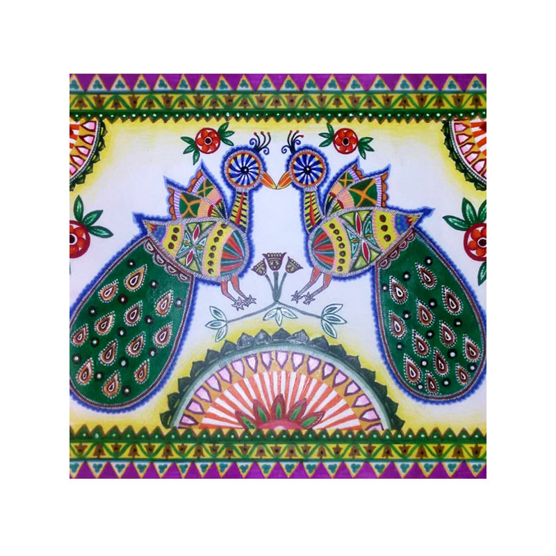 Pair Of Mayura | Acrylic On Handmade Sheet | By Mayank