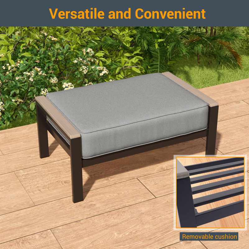 Ensemble de canapé de patio avec repose-pieds 3 pièces Ravsten, Gris