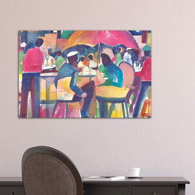 Downtown Dining by Stacey Brown - Wrapped Canvas Painting