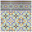 Sevillano Andalusa 8" x 8" Ceramic Cenefa Border Tile in Blue/Red/Green