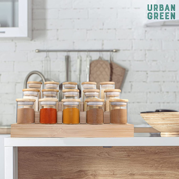 URBAN GREEN Glass Canisters Jar With Airtight Bamboo Lids Urban