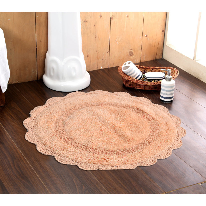 Tapis pour salle de bain Wingert, l 36 po x L 36 po, Pêche