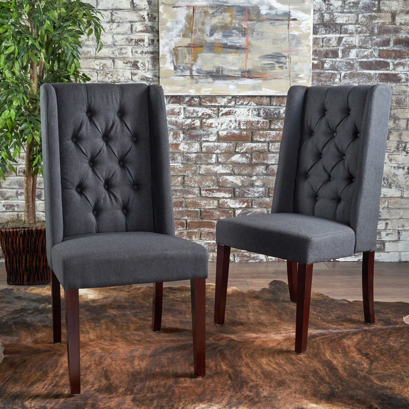 Chaise de salle à manger [Ensemble de 2 pièces], Gris anthracite