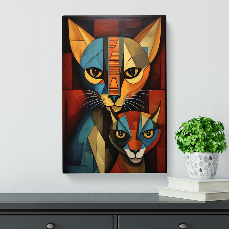 Egyptian Cat Cubism Art No.4 - No Frame Print, 76cm H x 50cm W x 3cm D