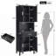 Grande armoire de salle de bain autoportante avec tiroir, 2 armoires, 4 portes à fermeture douce, 2 tablettes réglables, rangement ouvert-764967200