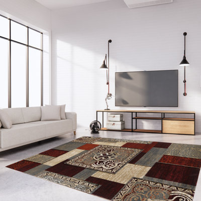 Tapis intérieur / extérieur brun Patchwork