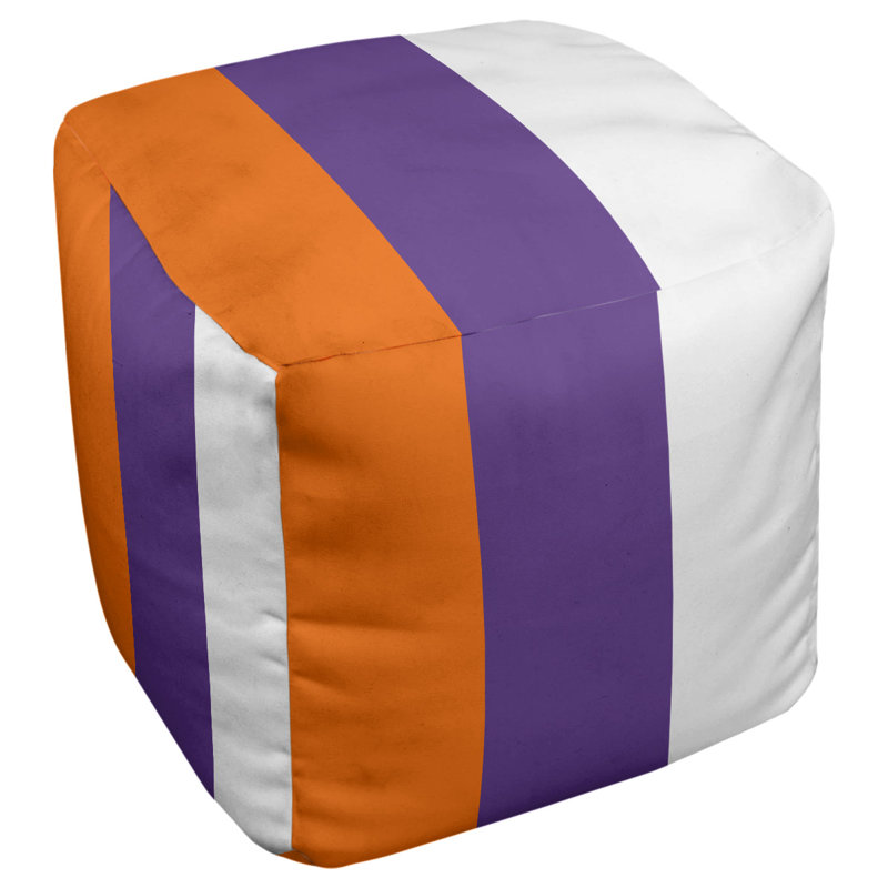 Repose-pieds Stripes, Orange / mauve / blanc