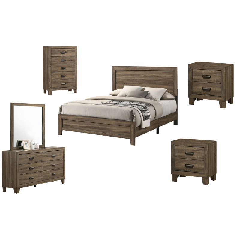 Ensemble de chambre à coucher standard 6 pièces Anastasia Dre Cappelletti, Gris, Simple