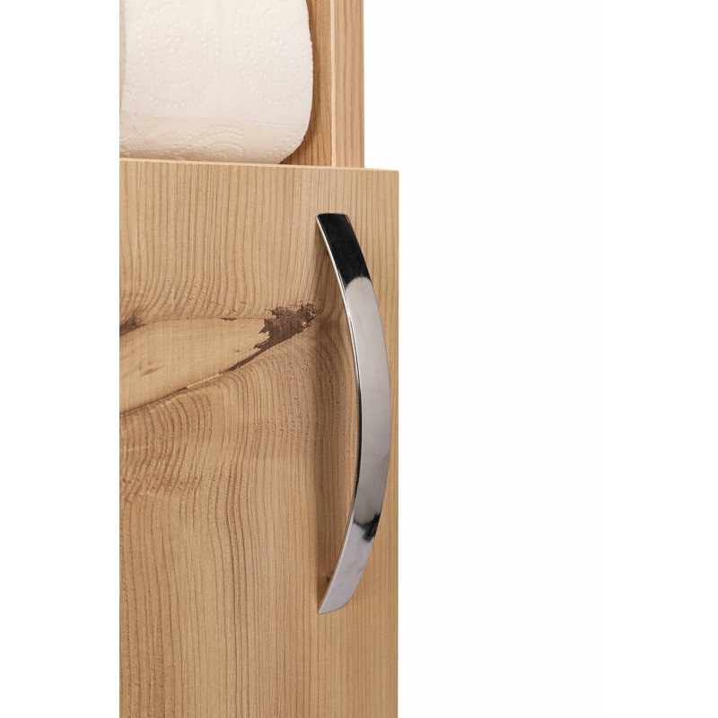 Rustic Oak Bathroom Cabinet, 25.6 x 5.9 x 25.6 Inches | 100% Melamine Coated Particle Board, Thickness: 0.7 Inches | Multiple Shelves, Wall-Mountable Design | Stylish Storage Solution for Modern Bathrooms