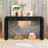 Elegant Oval Entryway Table with Wood Grain Finish and Storage-172397589