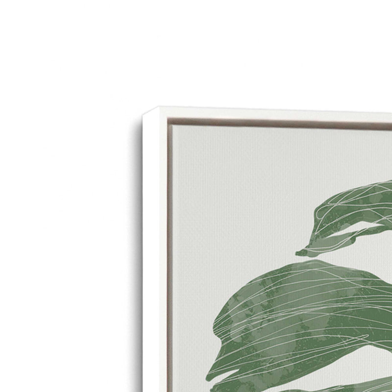 «Tropical Philodendron» par Molly Mattin, reproduction d'art, L 36 x H 36, Blanc, Toile avec cadre