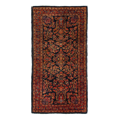 Navy Antique Sarouk Rug 2'2"x 4'