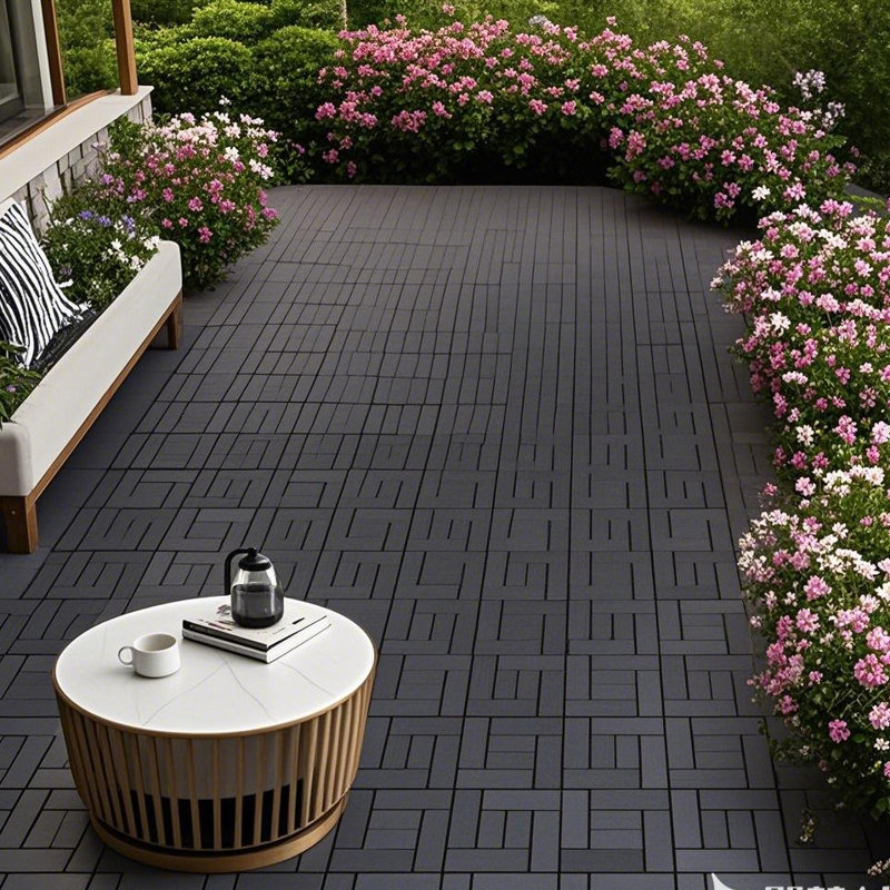 12" Patio Deck Tiles, DIY Module Interlocking Decking Tiles Floor Tile Outdoor and Indoor,Easy and Quick Installation Court Tiles for Porch Poolside Balcony Backyard 44pcs DARK GRAY