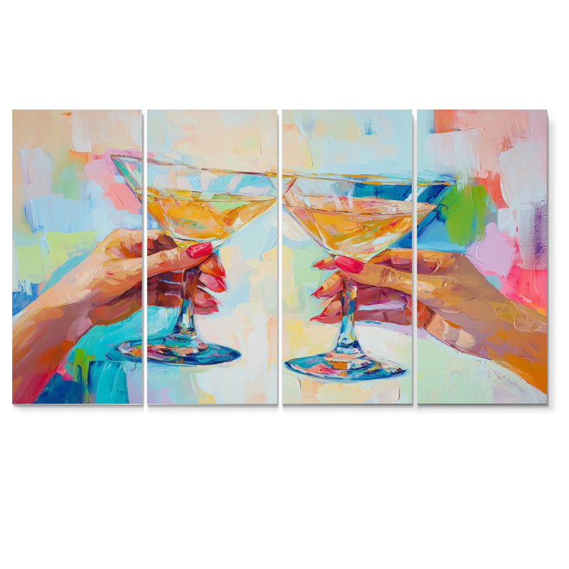 Hessie - Liquor Wall Art - Art mural traditionnel pour le salon, H 28 po x l 48 po, 4