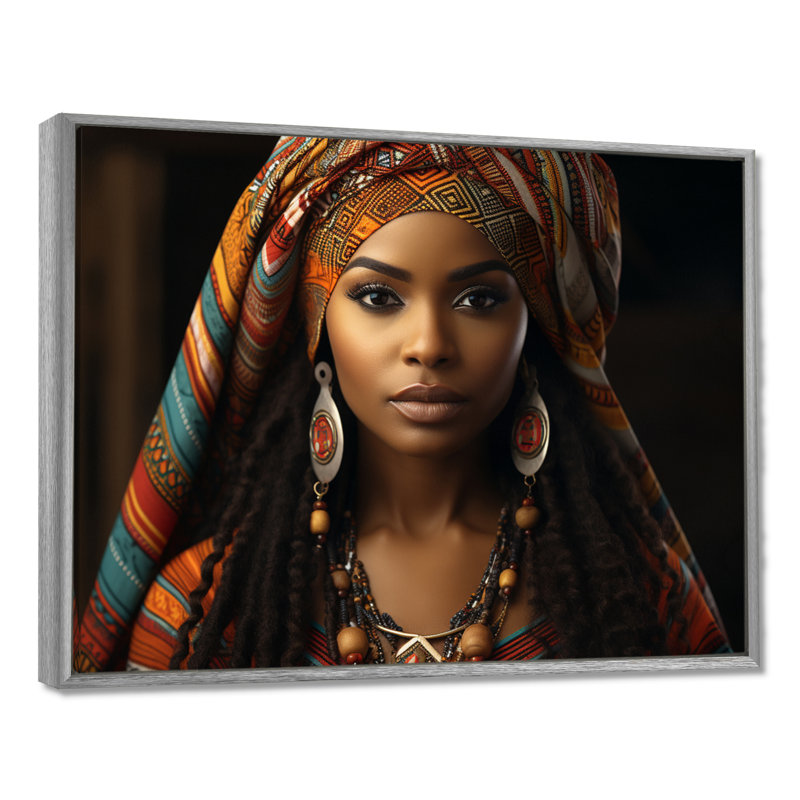 Impression sur toile Chiemi Tribal africain Swazi Emahiya, H 12 po x l 20 po x P 1 po, Encadrement argenté