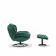 Velvet Swivel With Footstool Accent Chair-1895488093