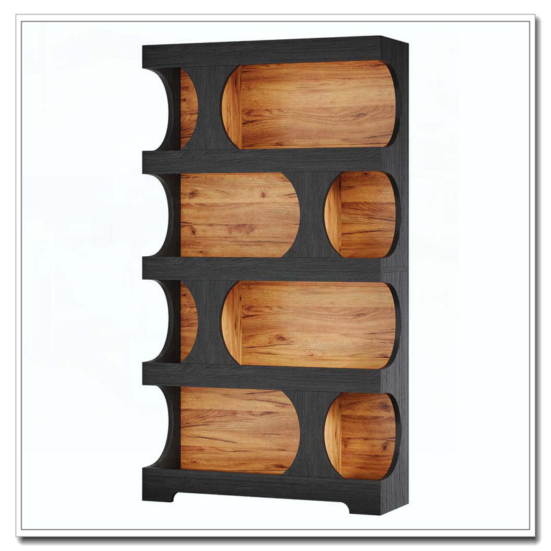 Tablette de rangement en S 71,26 "à 4 niveaux pour salon, bureau, chambre à coucher