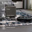 Tapis rétro 5X7, antidérapant, lavable, cuisine de salon, bleu / noir parfait pour le bleu noir