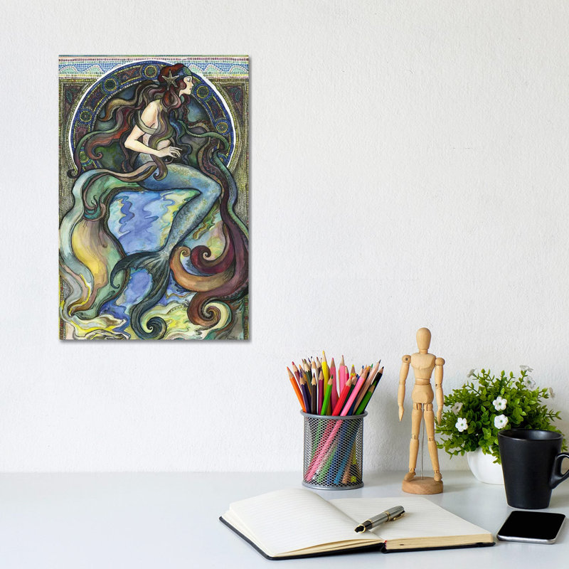 Under The Sea - A Mermaid I by Fanitsa Petrou - Wrapped Canvas Print, 20.32 cm H x 30.48 cm W